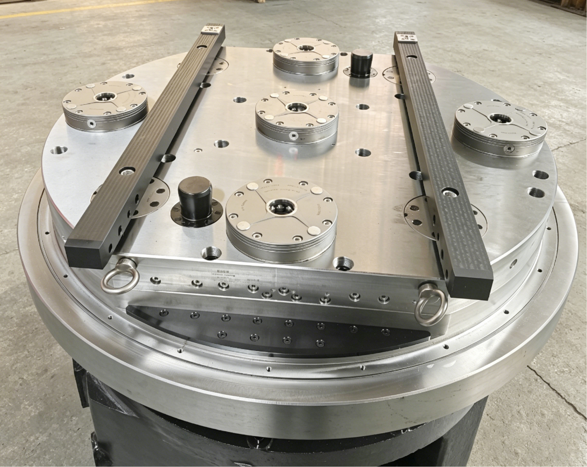 Zero point base plate for T-slot table